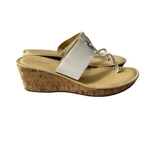 Sandals Liz Claiborne Shoes Women's Sz. 9 Lively Wedge Strap Slip On Tho…